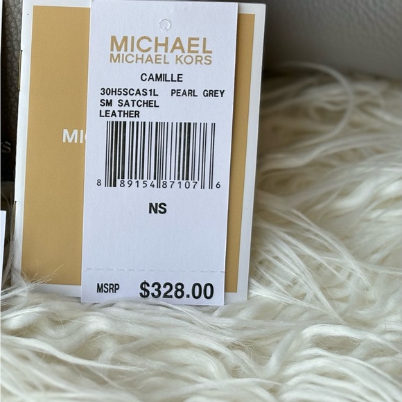 VINTAGE Michael Kors Camille Small Satchel Bag Purse in pearl grey - Picture 9 of 9